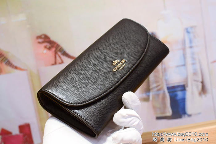 COACH蔻馳 F52689 女士信封錢包 簡單優雅 卡位/零錢位齊全 時尚按扣  Chz1330